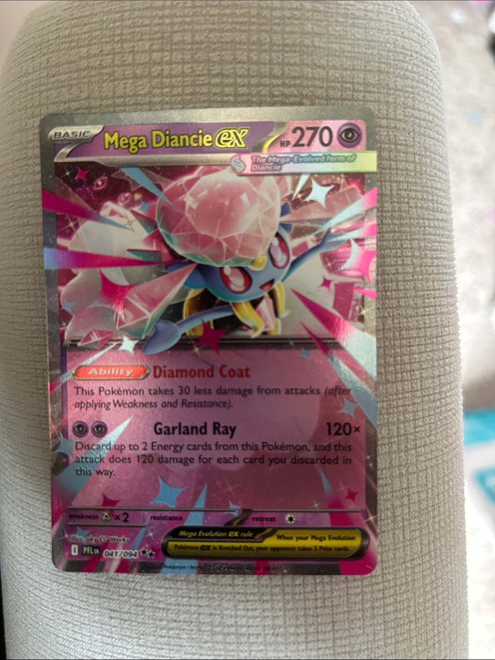 Mega Diancie EX Holo Pokémon Trading Card - Pink
